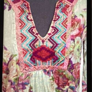 Floral Embroidered boho  Women's Top